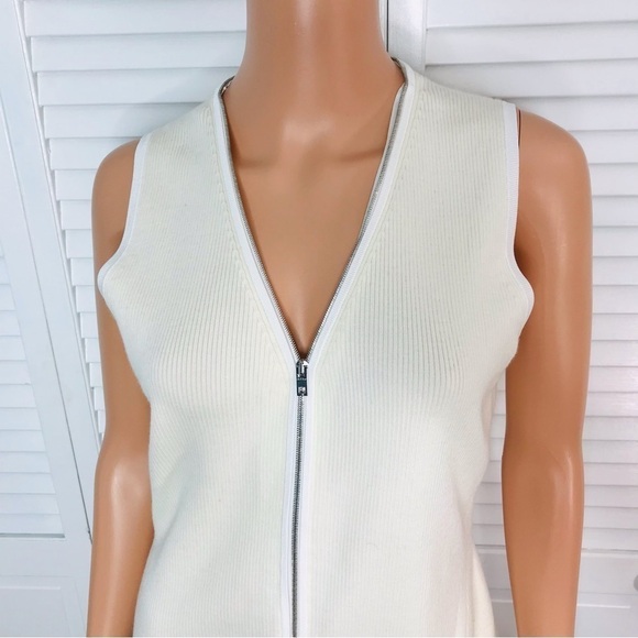 RAG & BONE Vivienne Ribbed Ivory Zip Dress Size Large - Picture 4 of 12